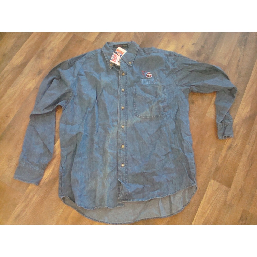 TENNESSEE TITANS DENIM FADED    SZ- LARGE   SHIRT VINTAGE WM
